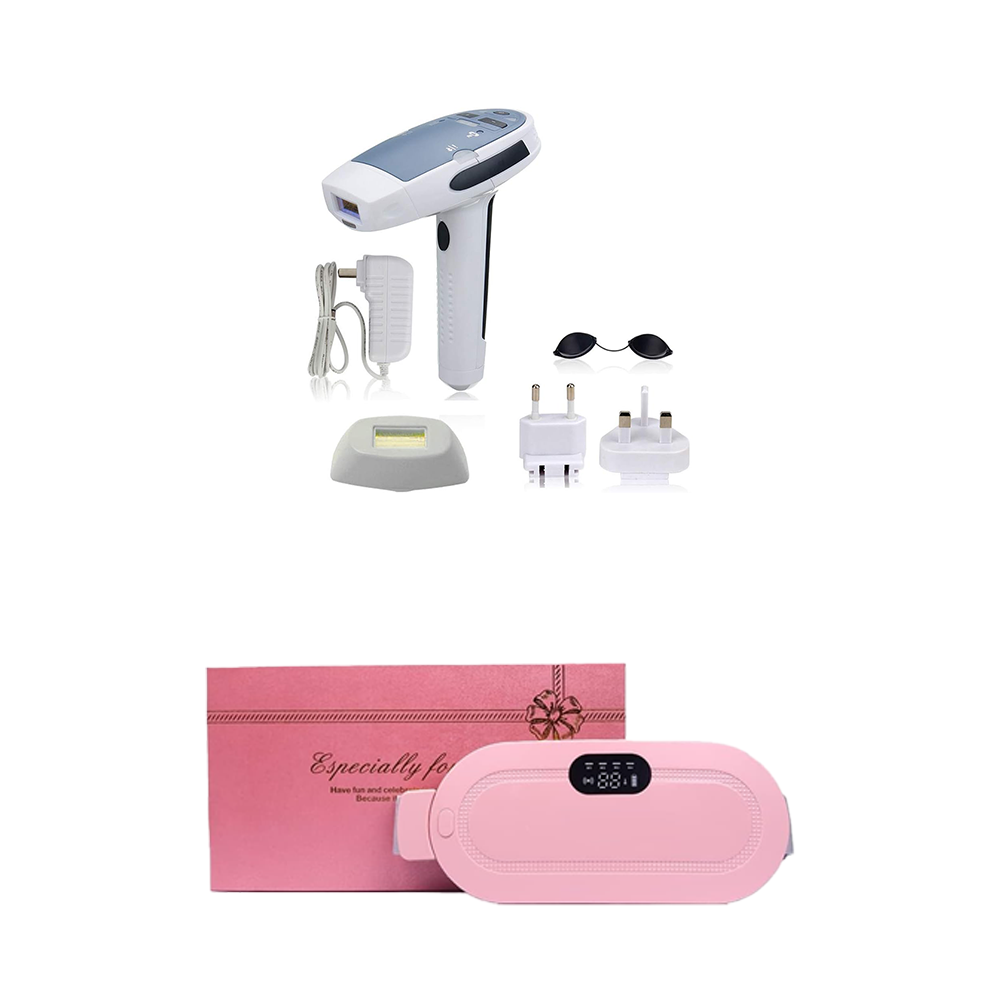 بيستيب جهاز مساج كهربائي لا سلكي لتخفيف التقلصات و آلام عضلات البطن + هوم لايت جهاز ليزر منزلي لإزالة الشعر بالومضات الضوئية