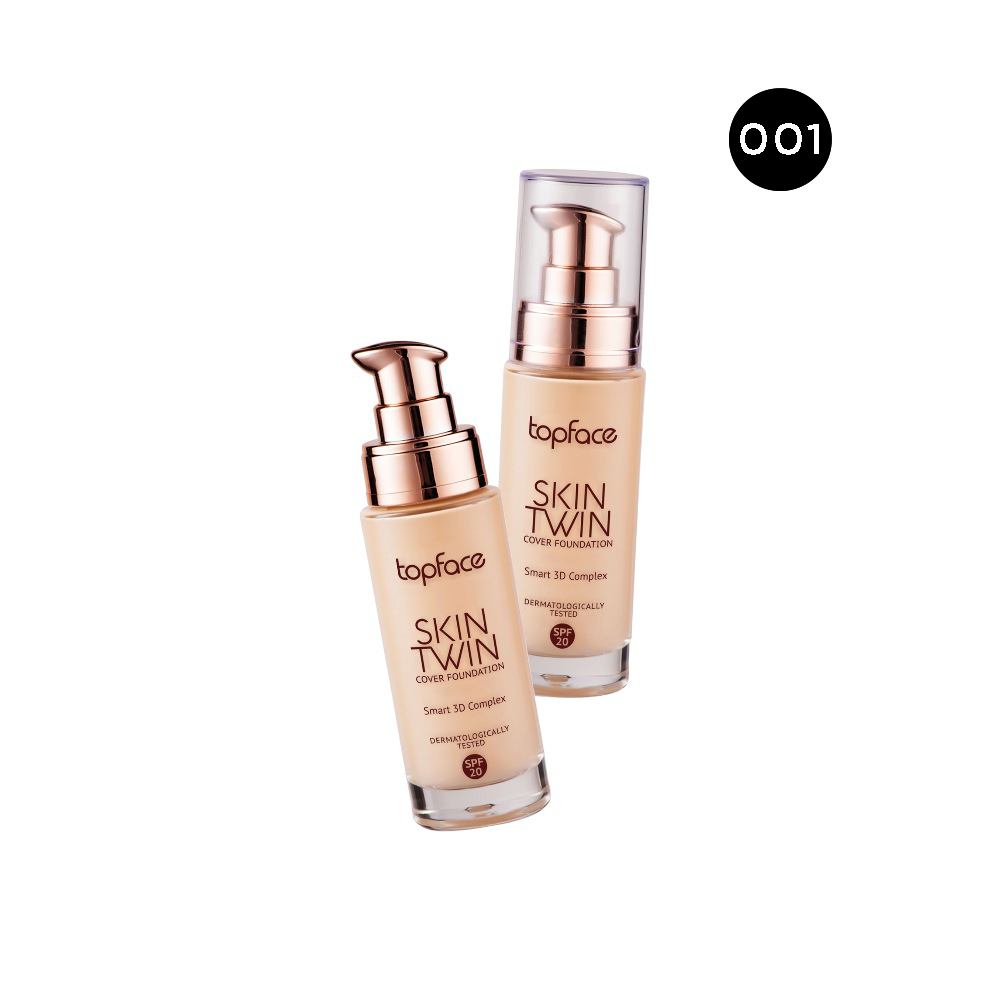 توب فيس كريم أساس سكن توين عالي التغطية مع عامل حماية spf 20 من الشمس - 32 مل 