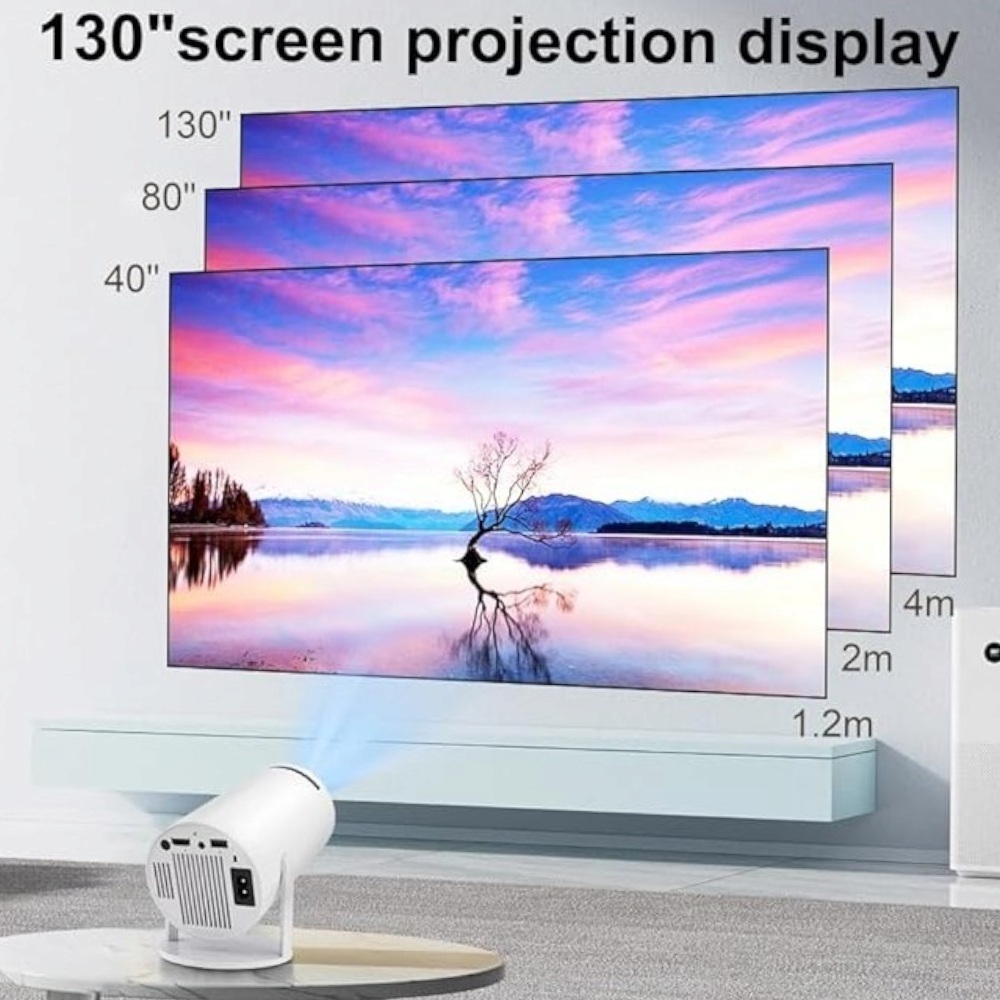 بروجكتر ذكي 4K موديل HY300 - أبيض