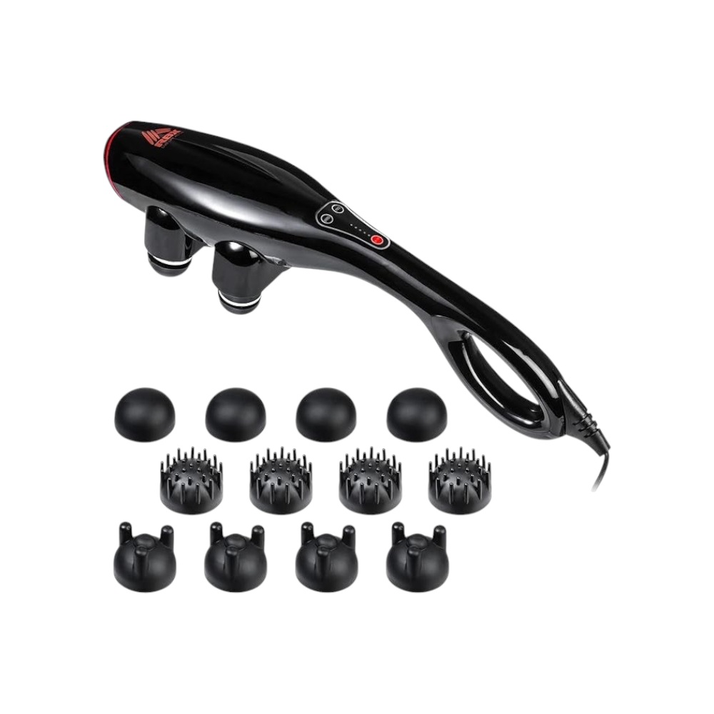 ار بي اكس جهاز تدليك بالقرع رباعي المفعول بقوة 9 وات - أسود