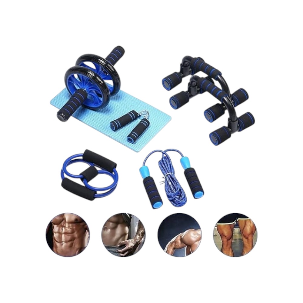 مجموعة معدات اللياقة البدنية لتمارين البطن - أسود