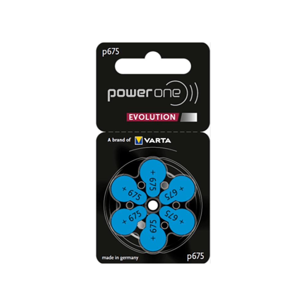 باور ون بطاريات معينات سمع p675 - 5 قطع