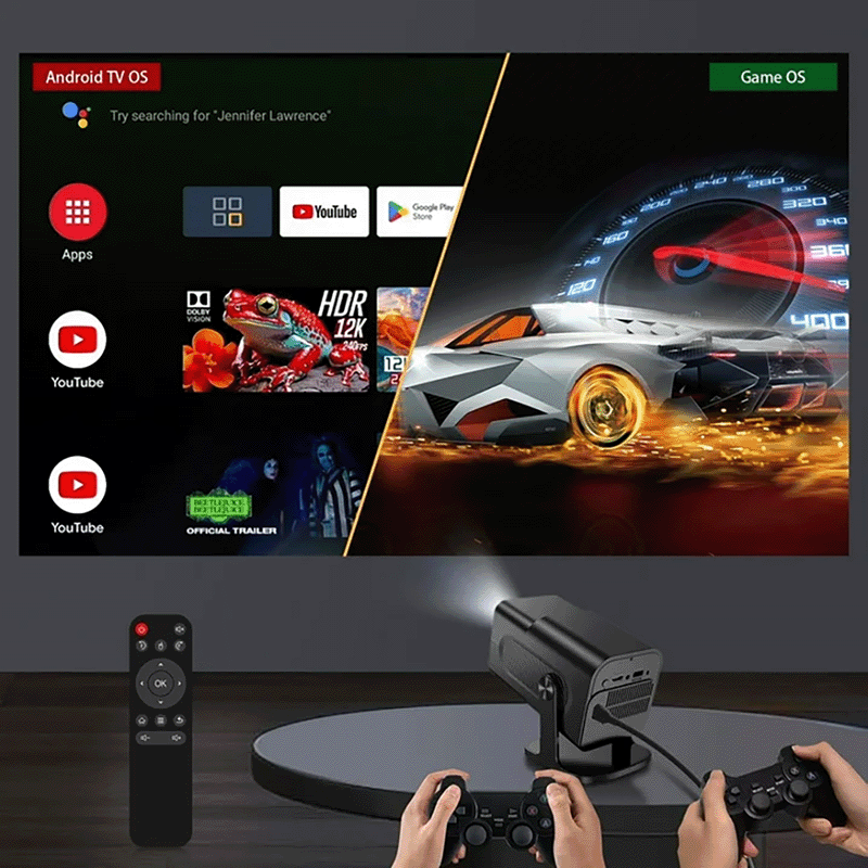 كانج تينر جهاز عرض فيديو 4K والعاب مع حامل قابل للتعديل - أسود