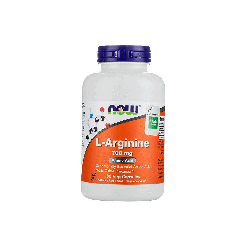 ناو مكمل غذائي لا ارجنين 700 مجم لدعم الدورة الدموية - 180 كبسولة 