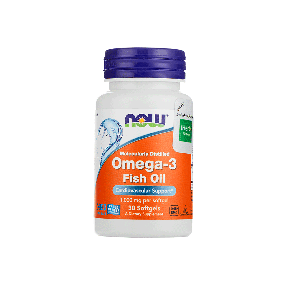 ناو زيت السمك أوميغا 3 كبسولات هلامية مقطرة جزيئيًا - 30 كبسولة