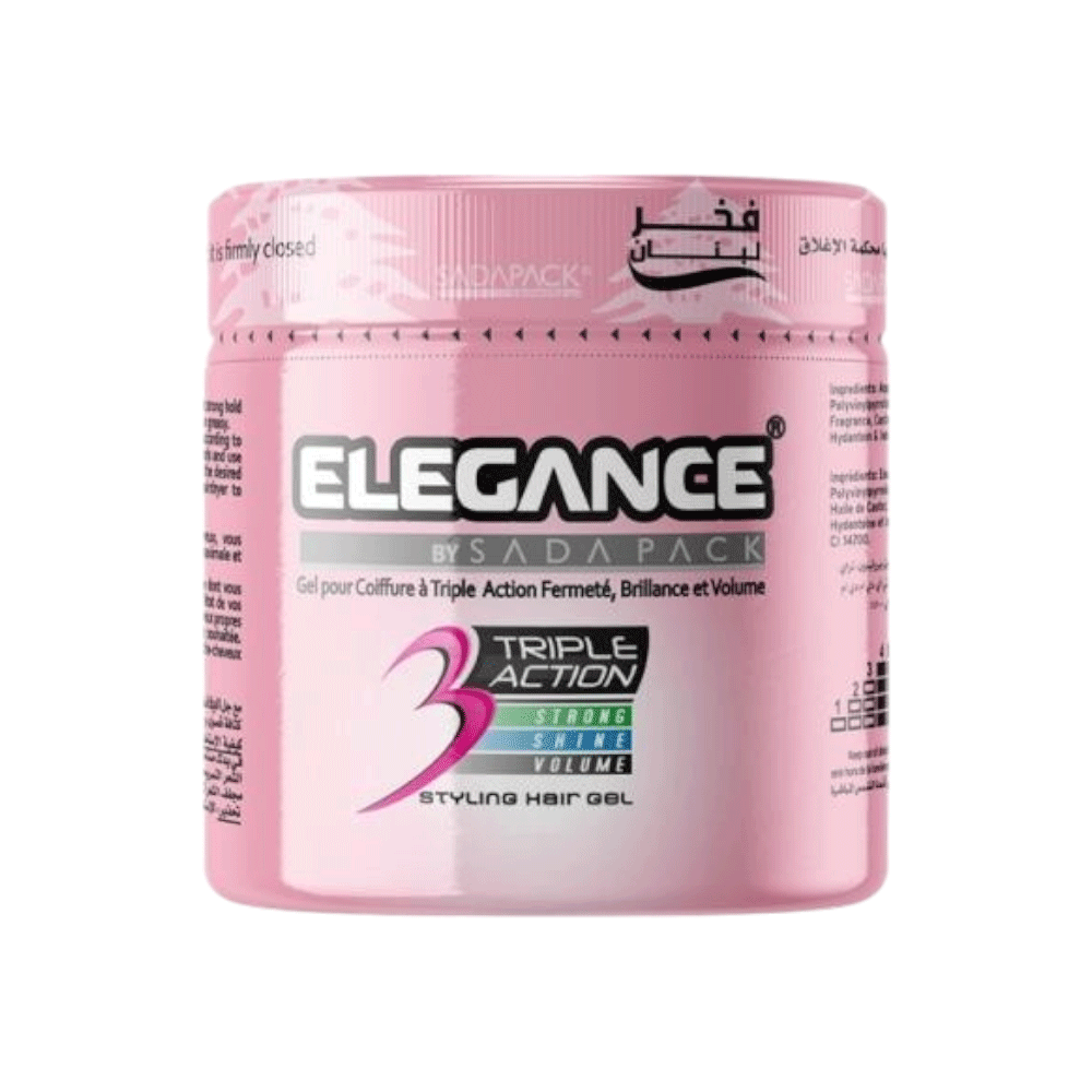 إليغانس جل تصفيف الشعر ثلاثي المفعول 500 مل -  وردي