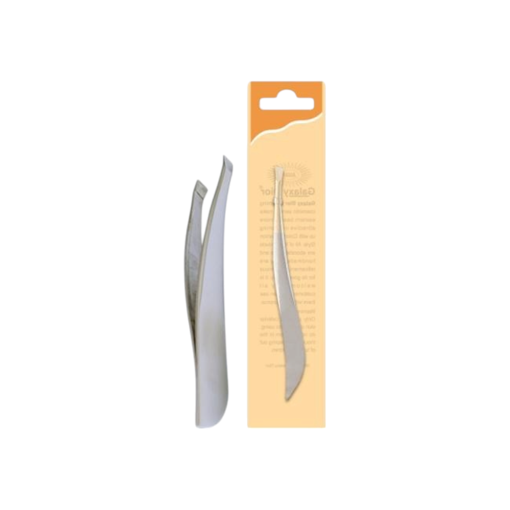 جالكسي ديور ملقط حواجب استيل بطرف مائل - فضي