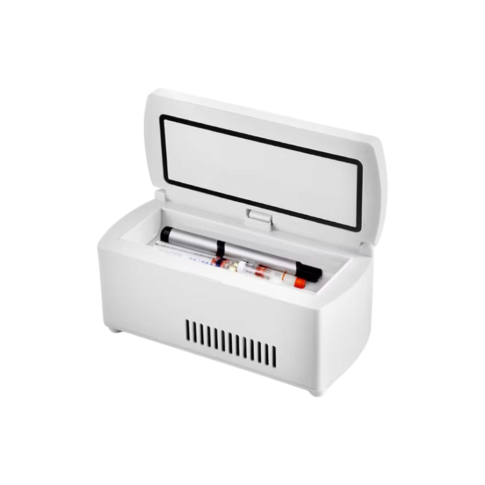 جينيريك ثلاجة أدوية محمولة ومبرد أنسولين للسيارة والسفر والمنزل -  أبيض