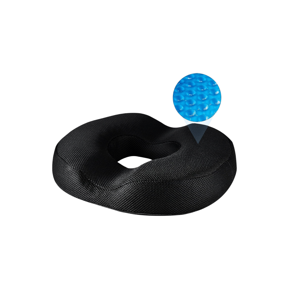 وسادة دائرية على شكل دونات لتخفيف آلام أسفل الظهر - أسود 