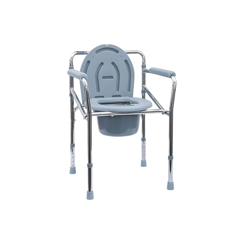 فليبوب كرسي مرحاض هندي محمول للمرضى و كبار السن وذوي الإحتياجات الخاصة - رمادي