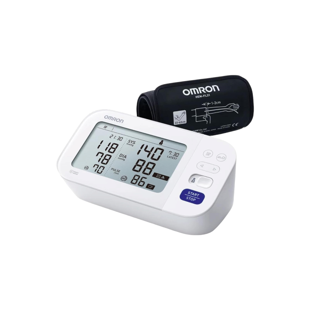 أومرون جهاز قياس ضغط الدم لأعلى الذراع M6 كومفورت أوتماتيكي - أبيض 