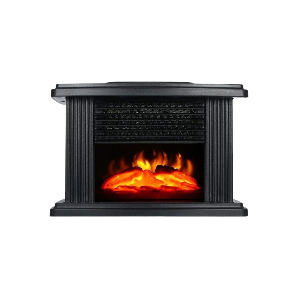 موقد تدفئة كهربائي دي اف جيه يو بتأثير تسخين لهب واقعي قوة 1000 وات - أسود