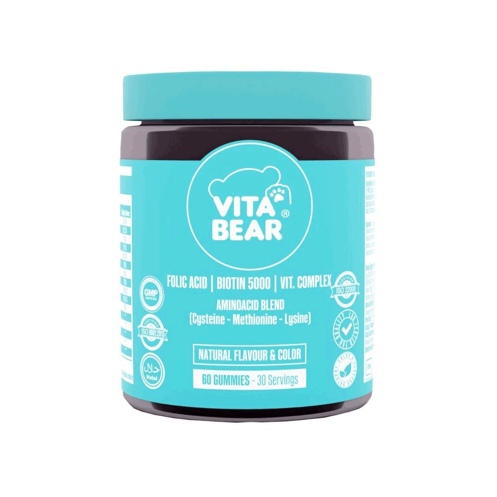 فيتا بير مكمل غذائي سترونج هير جاميز لدعم صحة الشعر والجلد والأظافر - 60 قطعة جيلاتينية