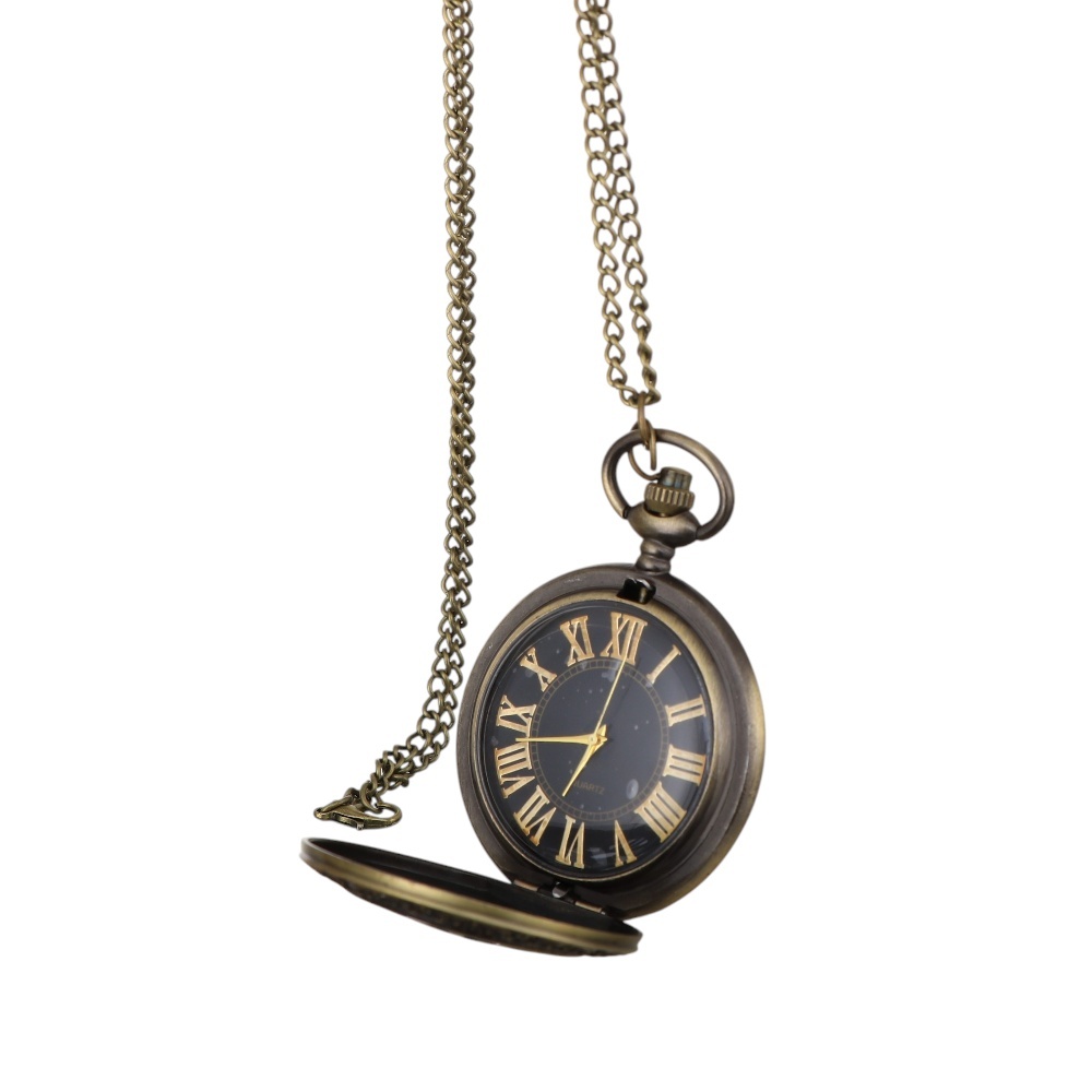 ساعة جيب كلاسيكية بسلسلة طويلة – برونزي