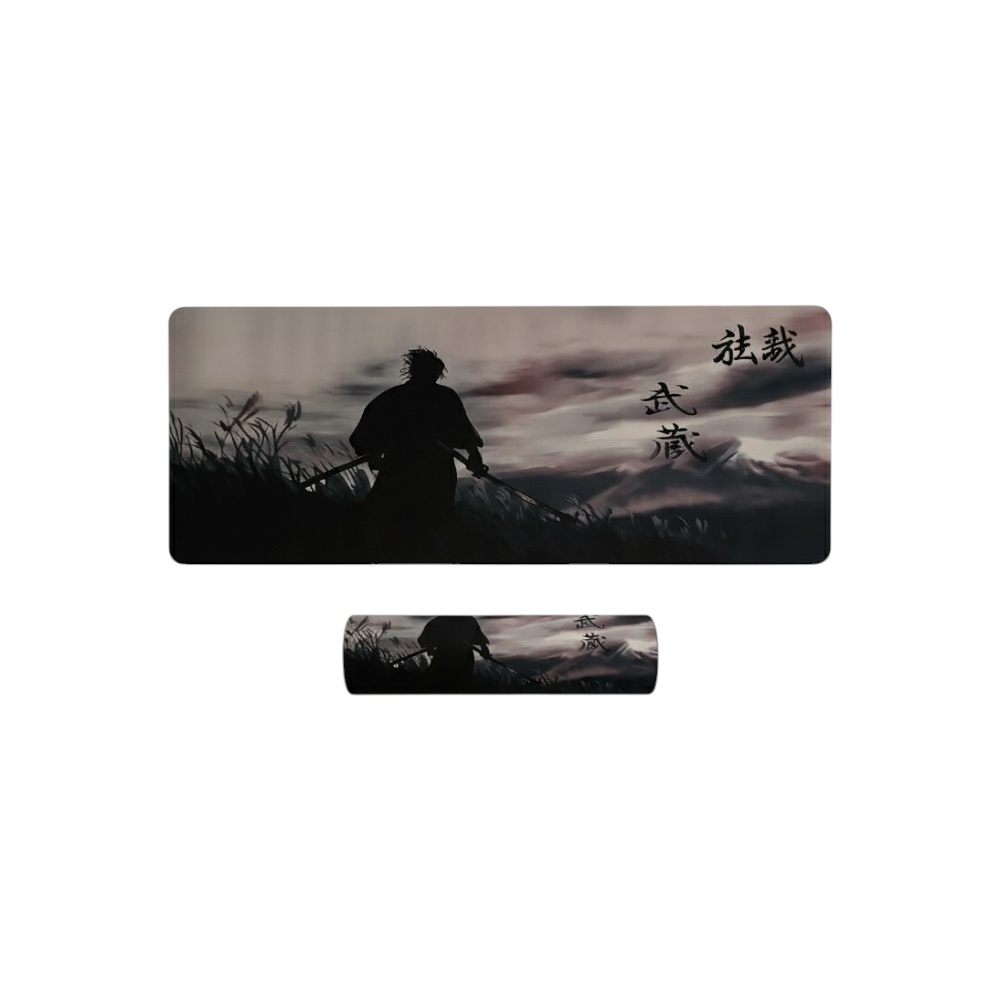لوحة ماوس مكتبية كبيرة بتصميم ساموراي – أسود