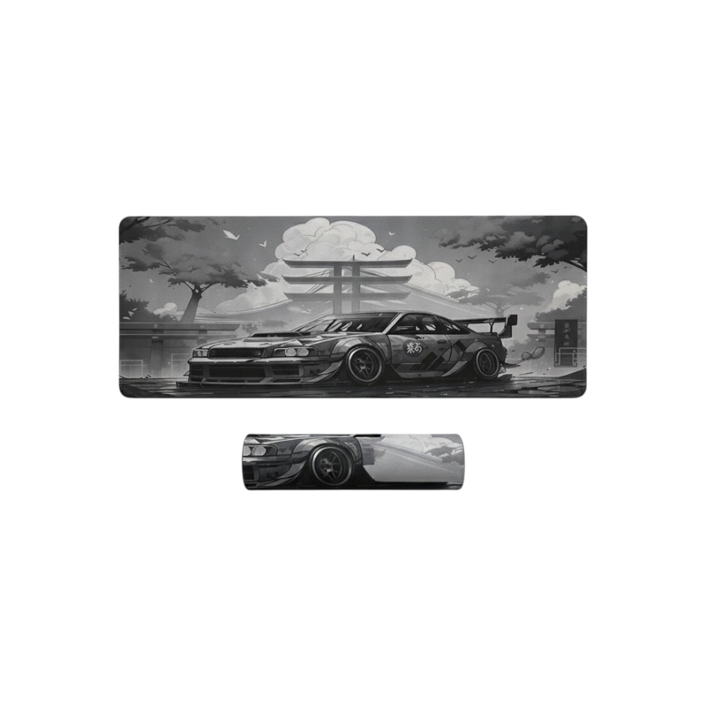 لوحة ماوس مكتبية كبيرة بتصميم سيارة سباق يابانية – رمادي
