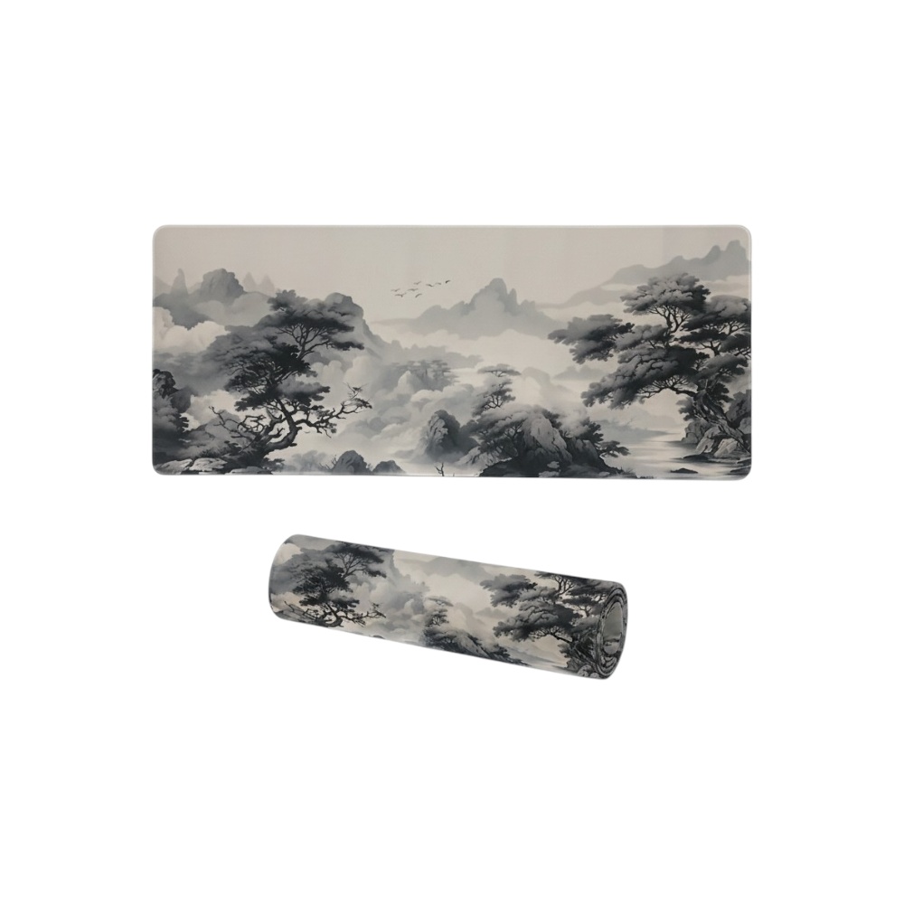 لوحة ماوس مكتبية كبيرة بتصميم مناظر طبيعية يابانية – متعدد الألوان