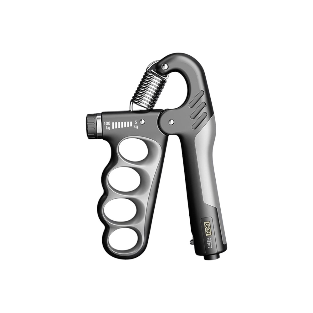 مقوي قبضة اليد ان اس بي اي قابل للتعديل مع عداد إلكتروني لتمرين عضلات اليد والذراع - أسود