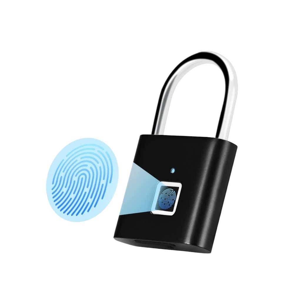 قفل بصمة ذكي هوتوموا مقاوم للسرقة معدن سبائك الزنك - أسود 