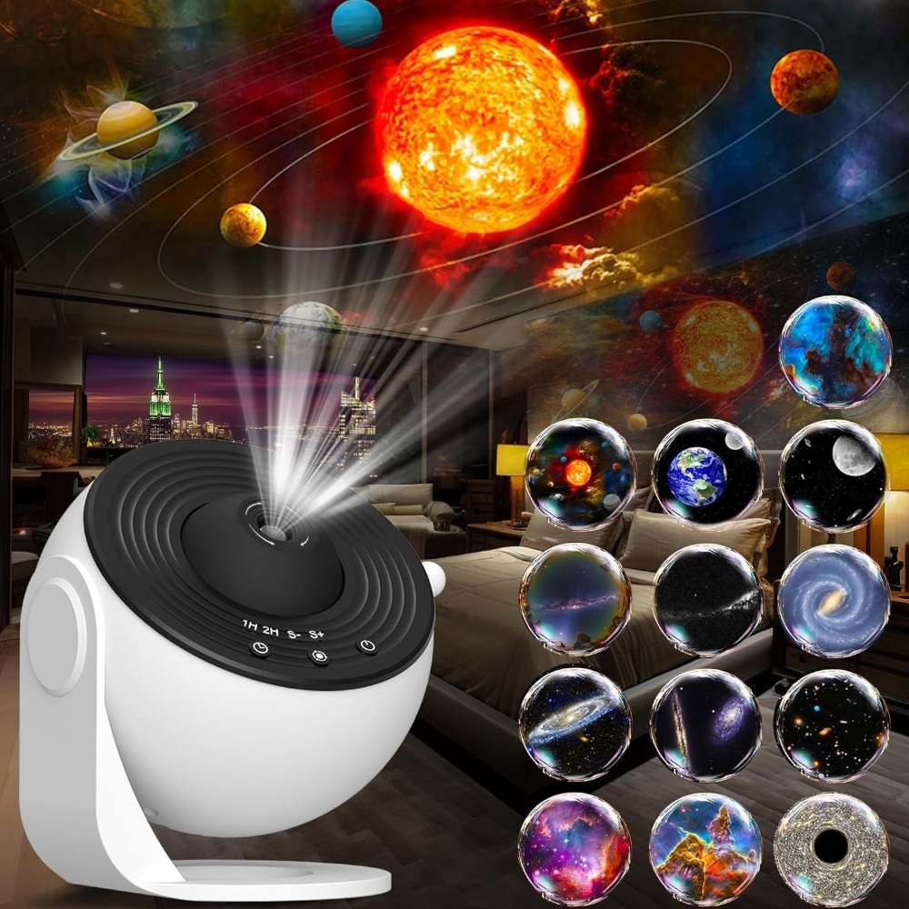 جهاز عرض فلايليلي 13 في 1 عالي الدقة لغرفة النوم - أبيض