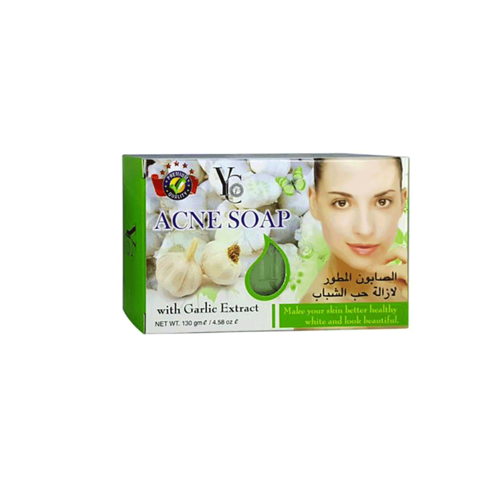 صابون واي سي لإزالة حب الشباب بالثوم للبشرة الحساسة - 130 جرام