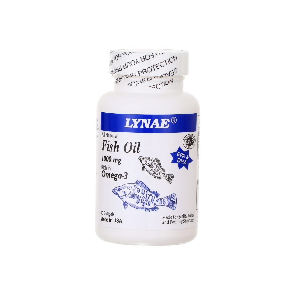  مكمل غذائي ليناي زيت السمك الغني بأوميغا 3 لدعم صحة القلب والدماغ - 50 كبسولة 