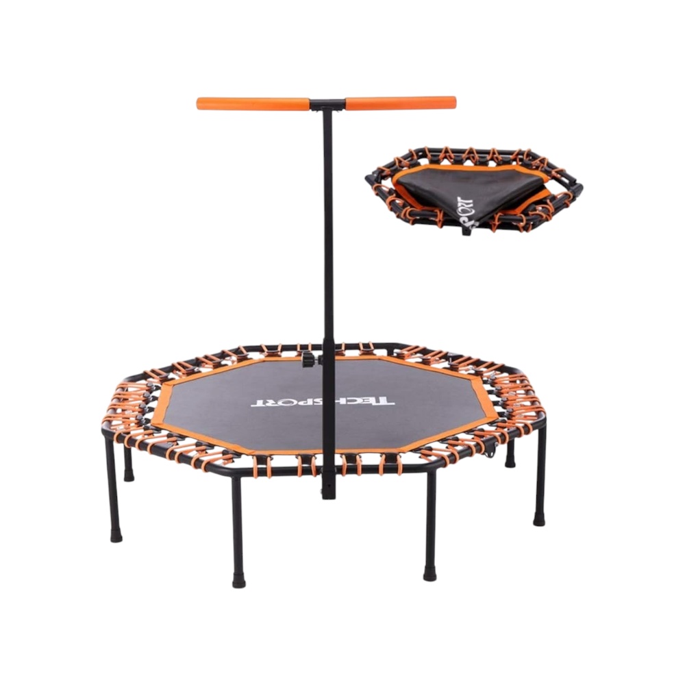 ترامبولين رياضي تيك سبورت قابل للطي مع مقبض ثابت لتحمل وزن حتى 250 كجم  - برتقالي
