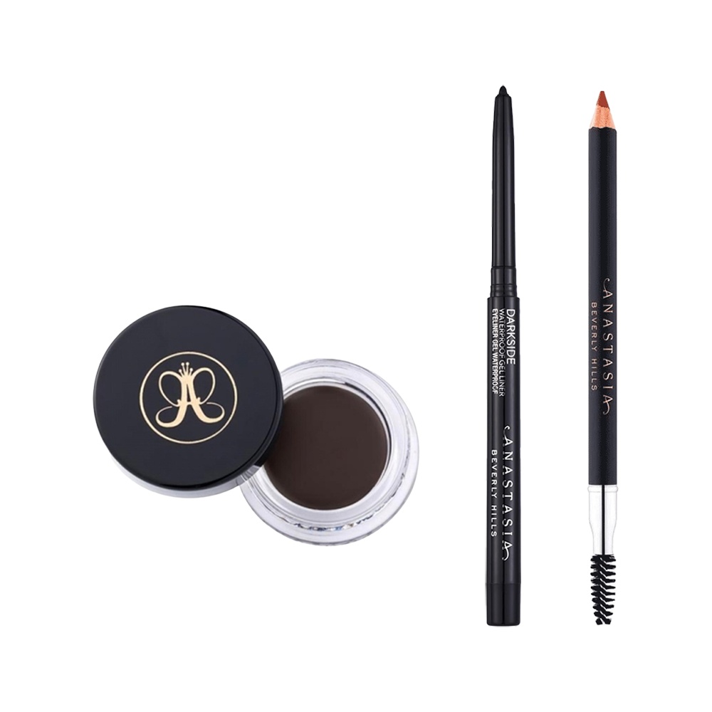 باكج أنستازيا الأصلي لرسم وتحديد العيون والحواجب قلم حواجب أنستازيا مع فرشاة + جل حواجب ديب برو + قلم كحل محدد عيون كريمي