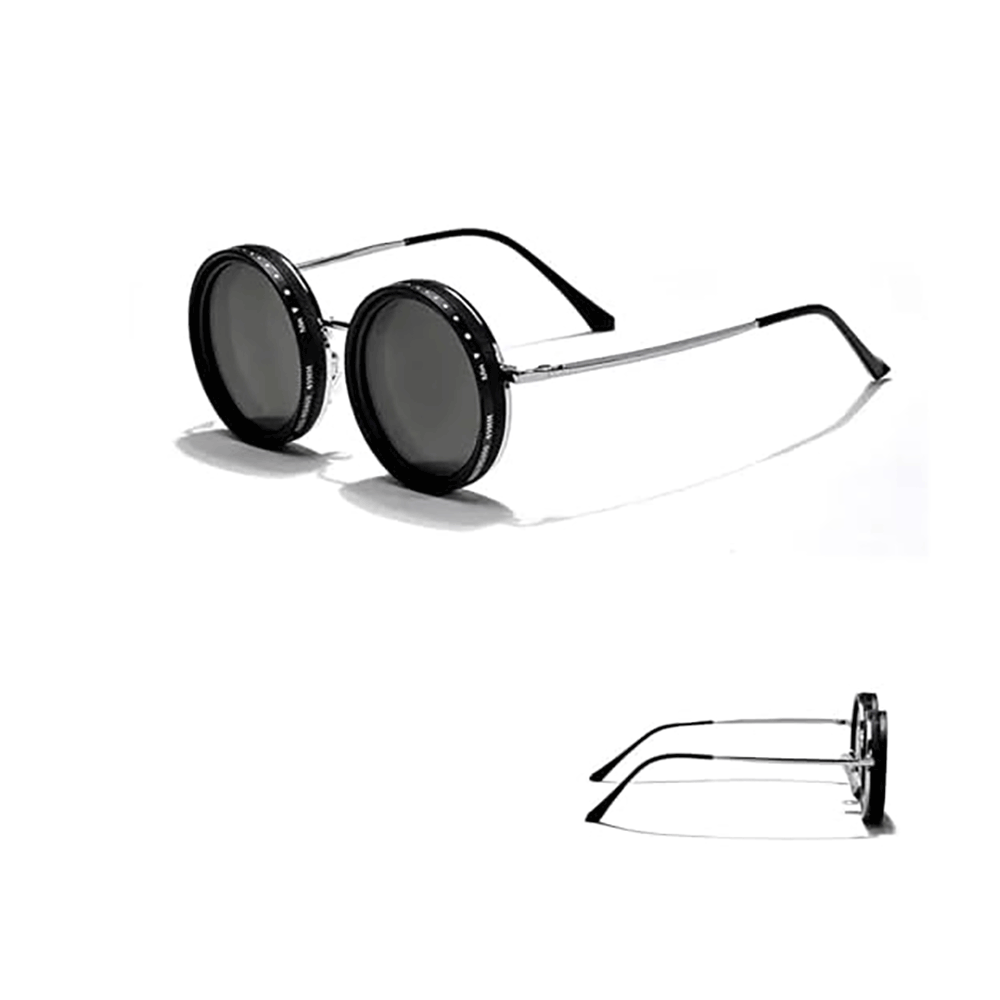 نظارة شمسية بعدسة سوداء قابلة للتعديل للرجال بمستويات متعددة