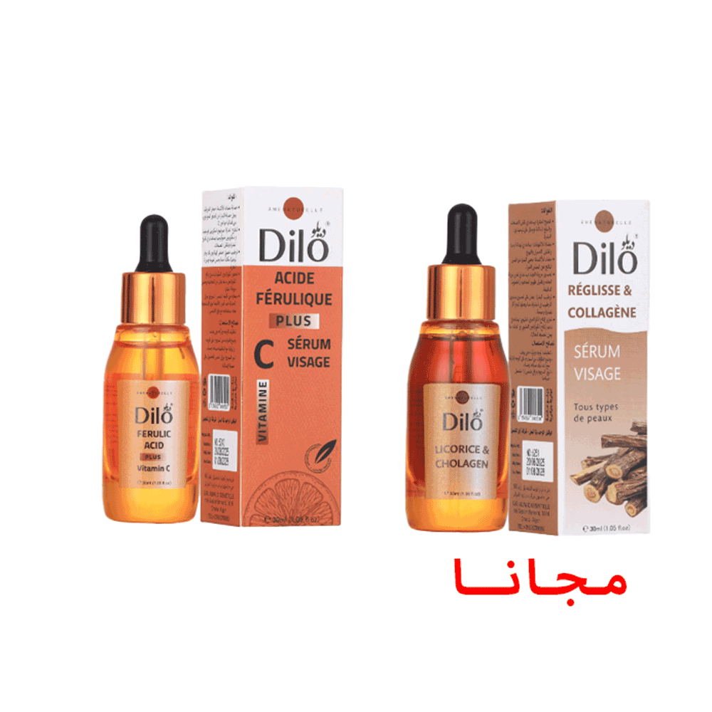  سيروم  ديـلو فيتامين سي  30 مل  + سيروم عرق السوس والكولاجين + 30 مل مجاني