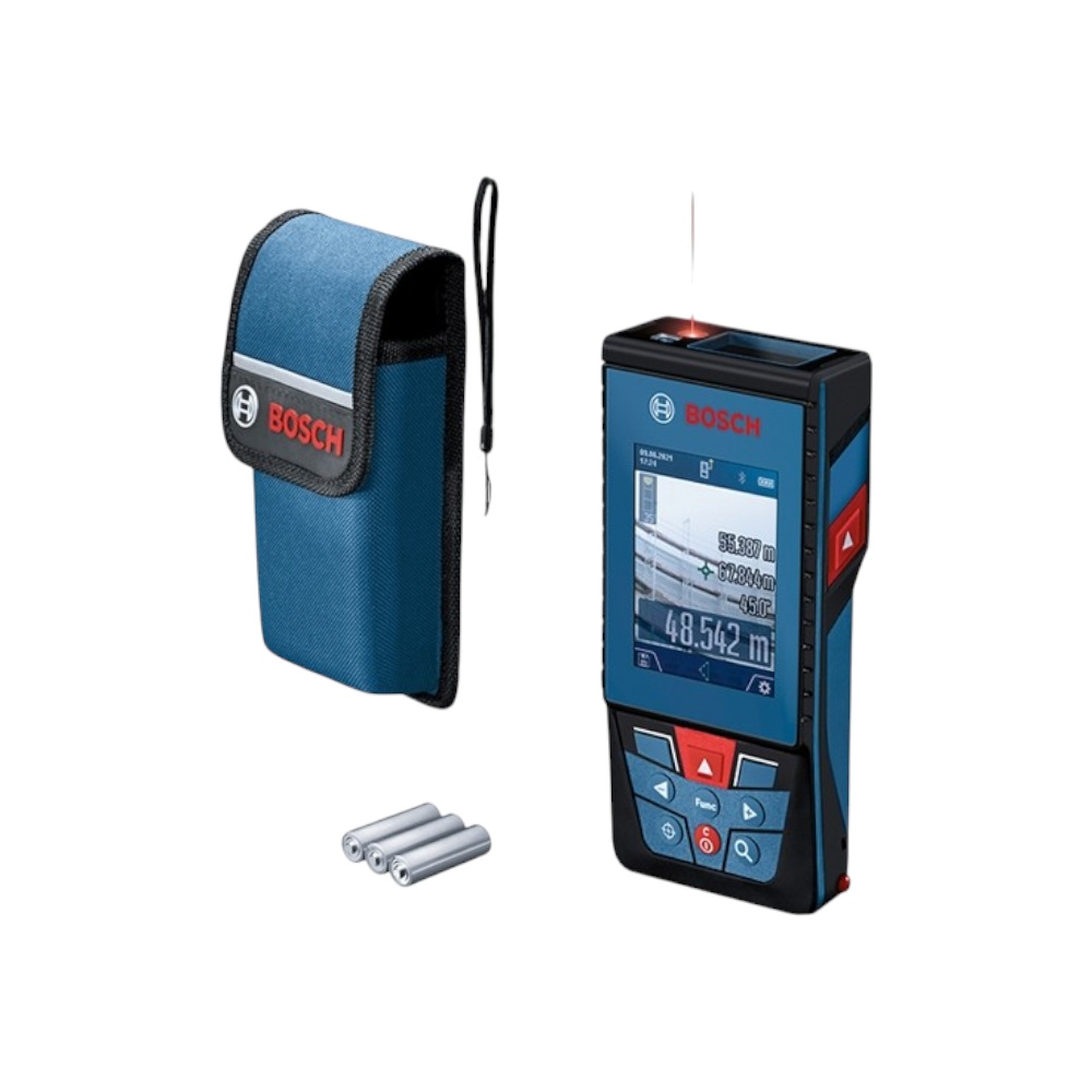 جهاز قياس ليزر بوش احترافي بتقنية البلوتوث وشاشة IPS ملونة موديل GLM 100-25 C - متعدد الألوان