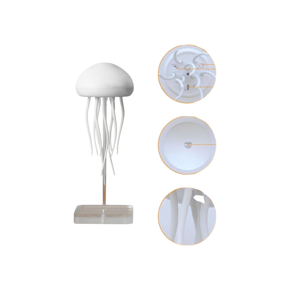 مصباح ليلي ليد بتصميم قنديل البحر وبتقنية التحكم الصوتي موديل light454 - أبيض