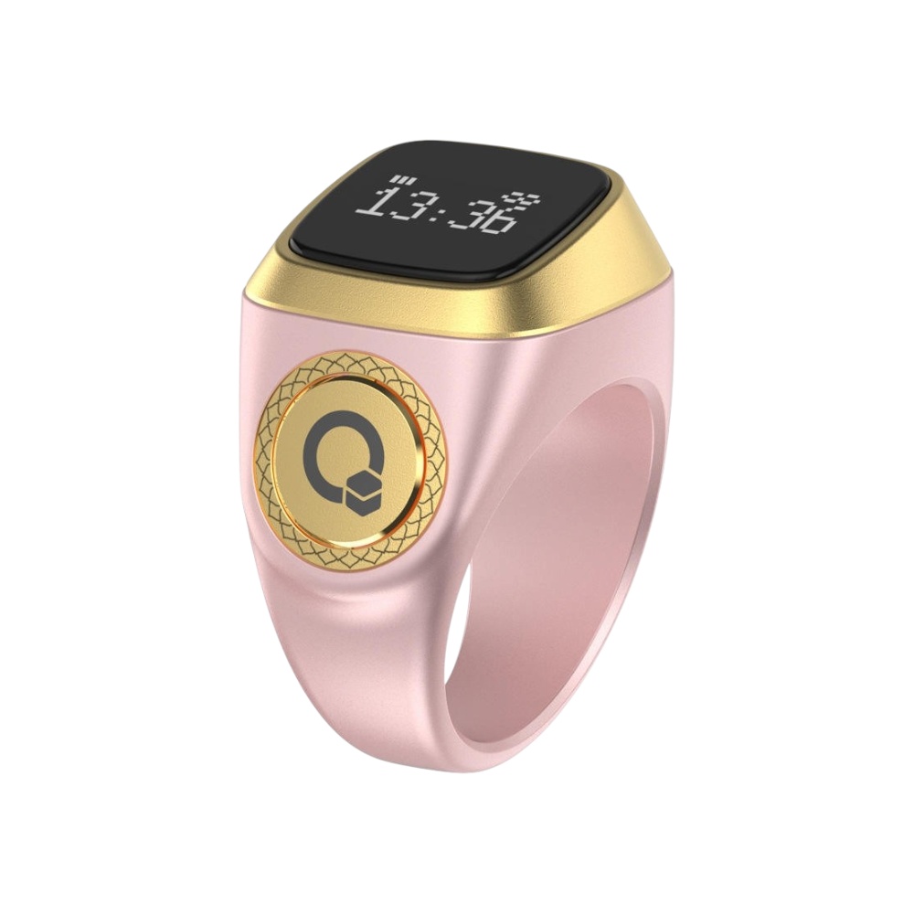 خاتم ذكي لعد التسبيح بتقنية شاشة OLED وبميزة مقاومة الماء IP70 - وردي