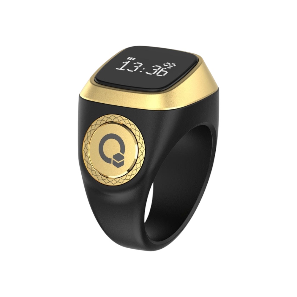 خاتم ذكي لعد التسبيح بتقنية شاشة OLED وبميزة مقاومة الماء IP68 - أسود