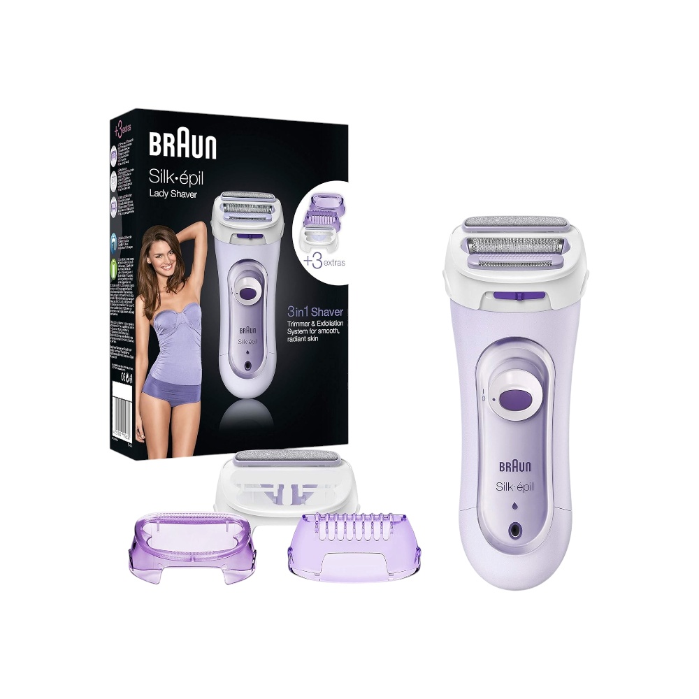 ماكينة حلاقة  3 في 1 براون سيلك ابيل لاسلكية مع نظام تقشير للنساء موديل 5-560 - بنفسجي