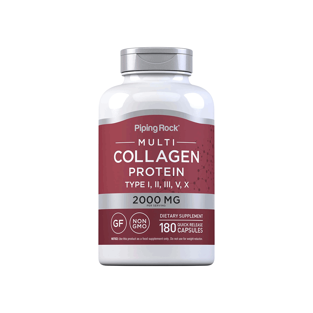 مكمل غذائي بايبينغ روك كولاجين لدعم النضارة وقوة المفاصل – 180 كبسولة