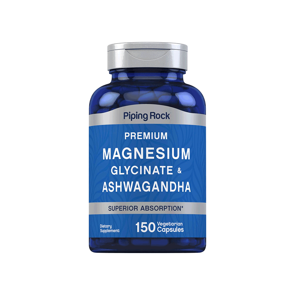 مكمل غذائي بايبينغ روك مغنيسيوم وأشواغاندا للتهدئة والنوم– 150 كبسولة