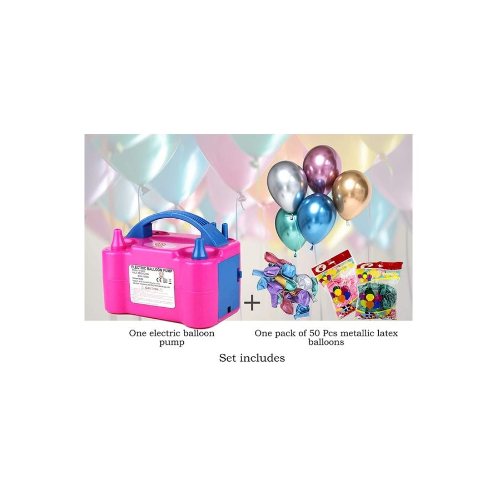  مجموعة بالونات مع مضخة كهربائية - 50 قطعة