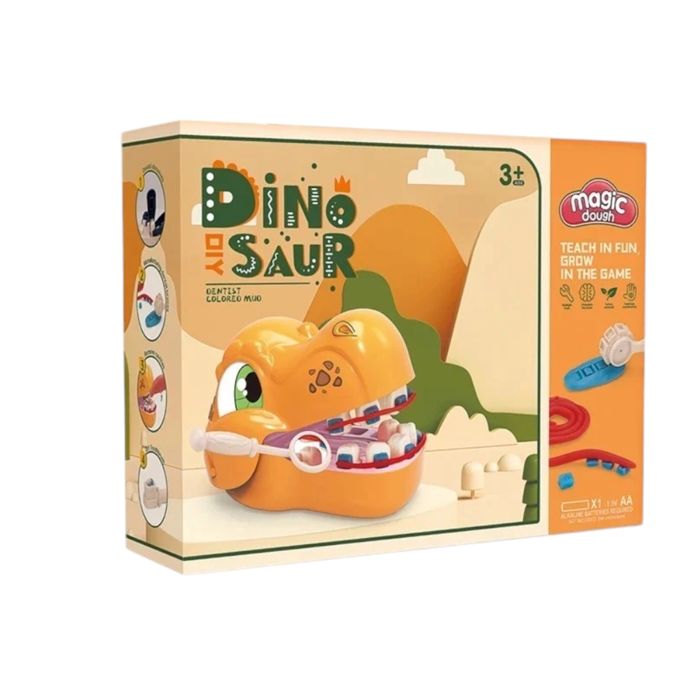 لعبة عيادة أسنان الديناصور من الصلصال - 20 قطعة