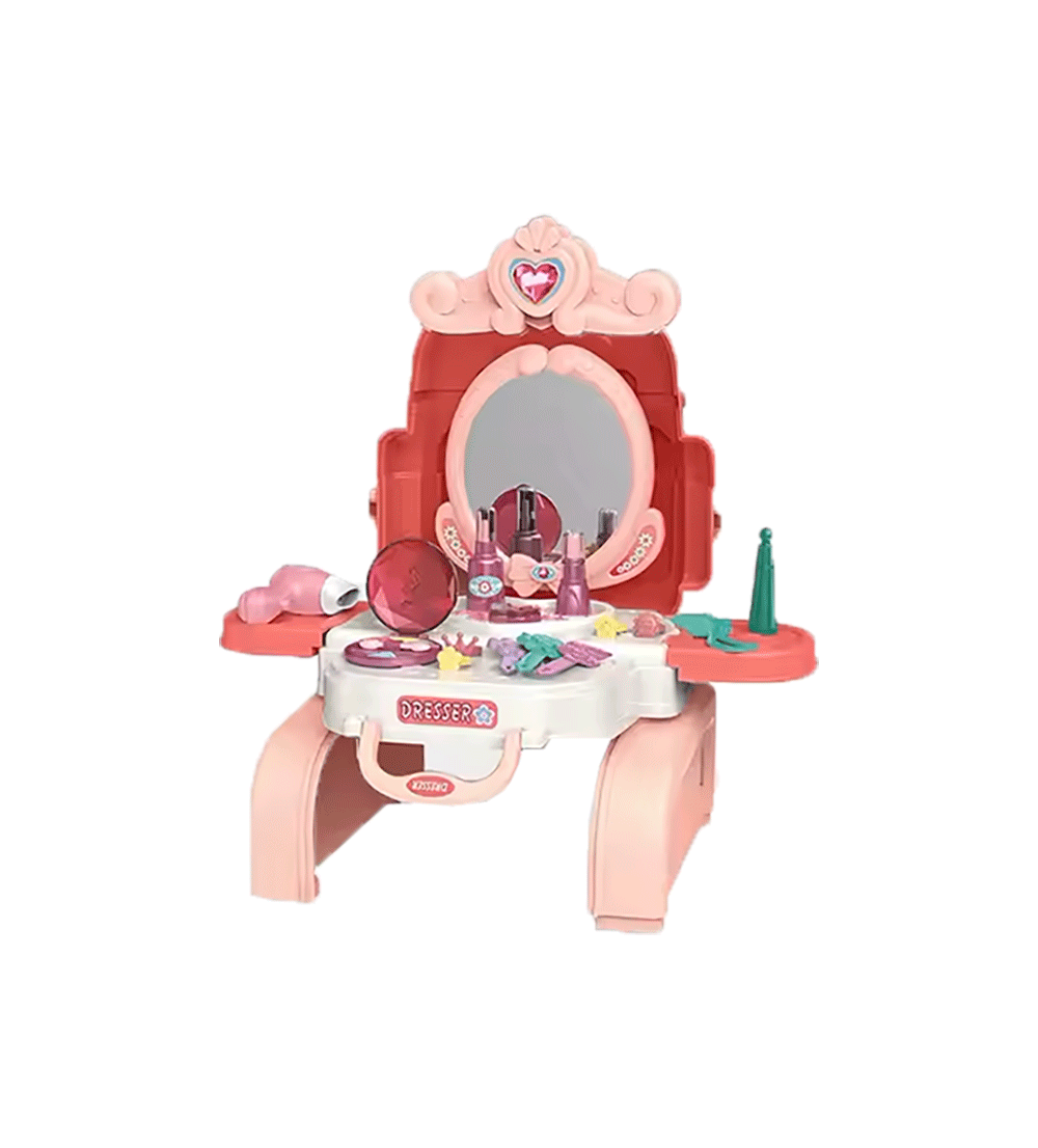 طاولة زينة بلاستيكية 3 في 1 - متعدد الألوان