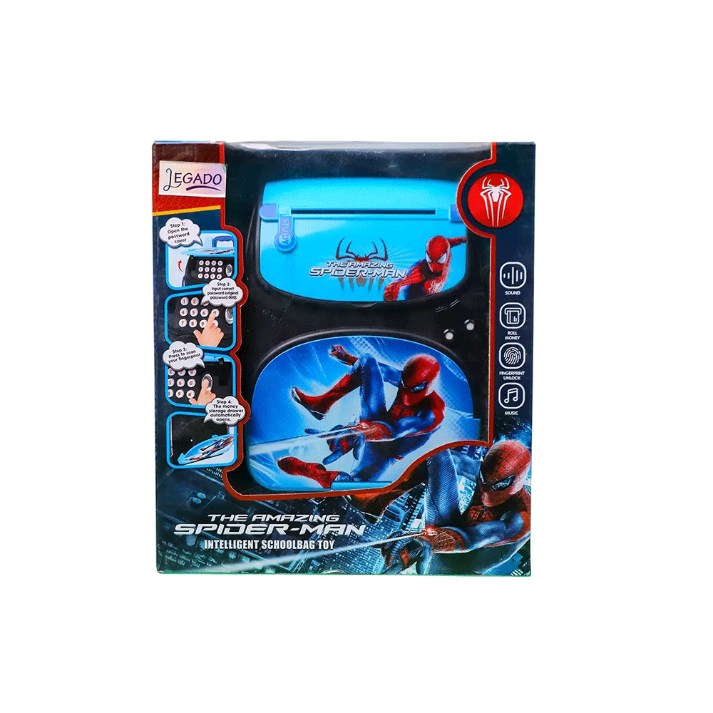 حصالة سبايدر مان على شكل حقيبة مدرسية مع بصمة موديل WF-3008HK - متعدد الألوان