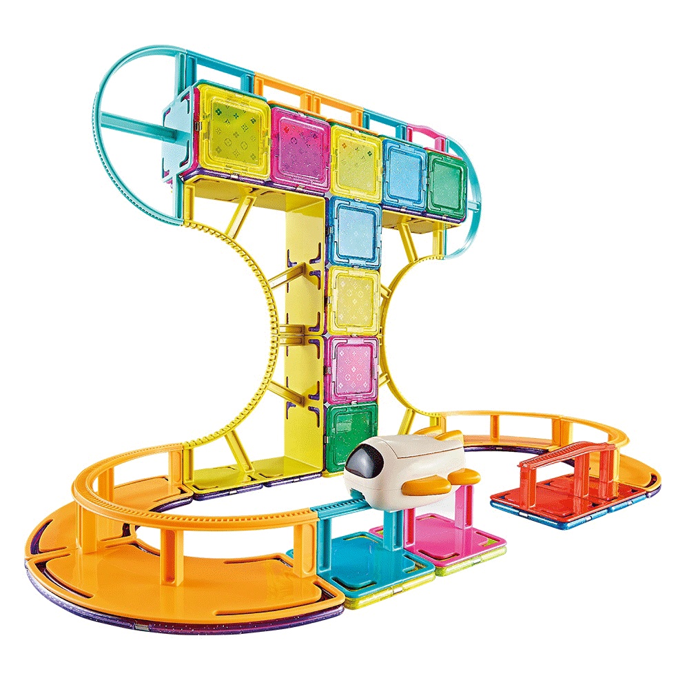 لعبة بناء مسار الطائرة المغناطيسي - 62 قطعة
