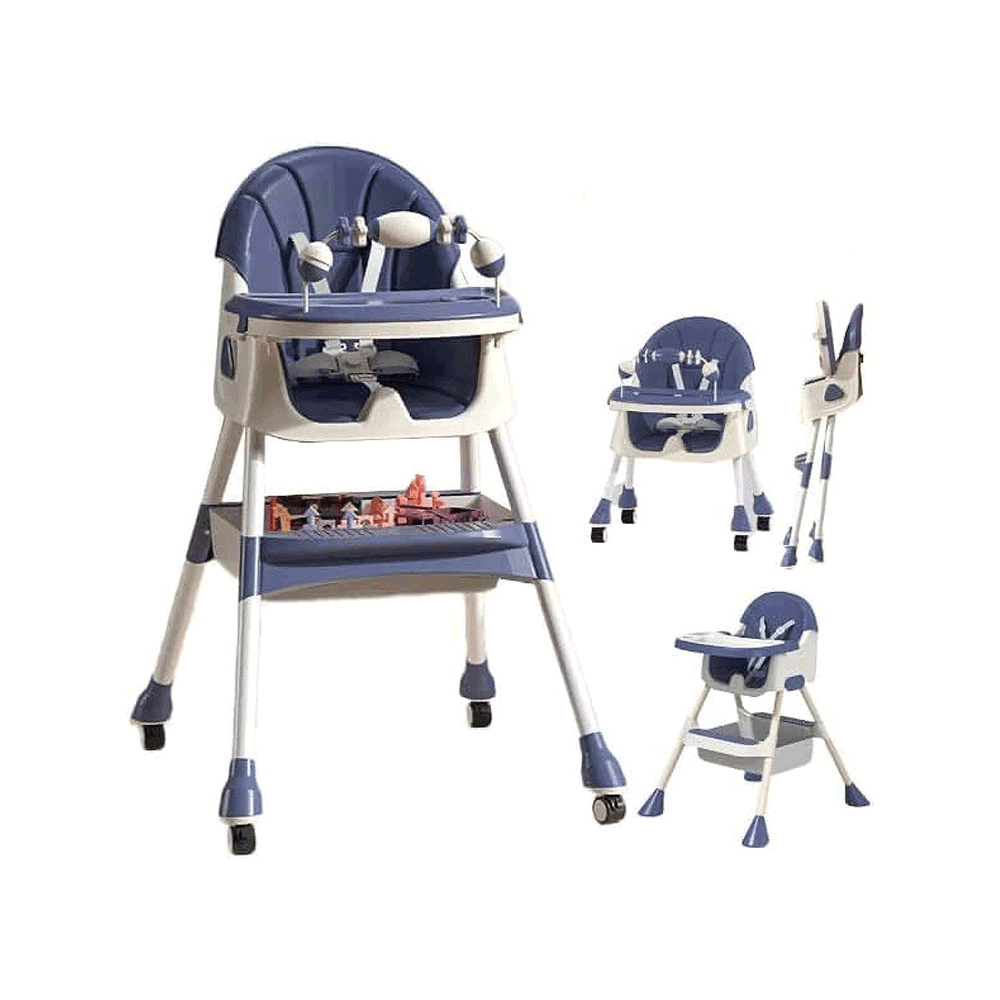  كرسي طعام فانتاستيك كيدز تويز للأطفال مع صينية وطاولة لعب - أزرق 
