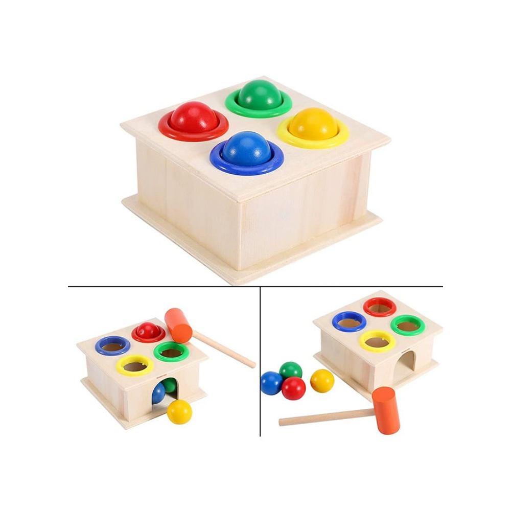  لعبة المطرقة والكرات الخشبية الملونة للأطفال - موديل 102421623068