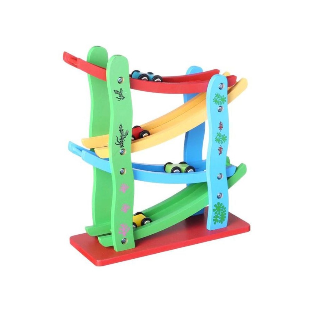 كارول طقم سيارة سباق خشبية مع منحدر