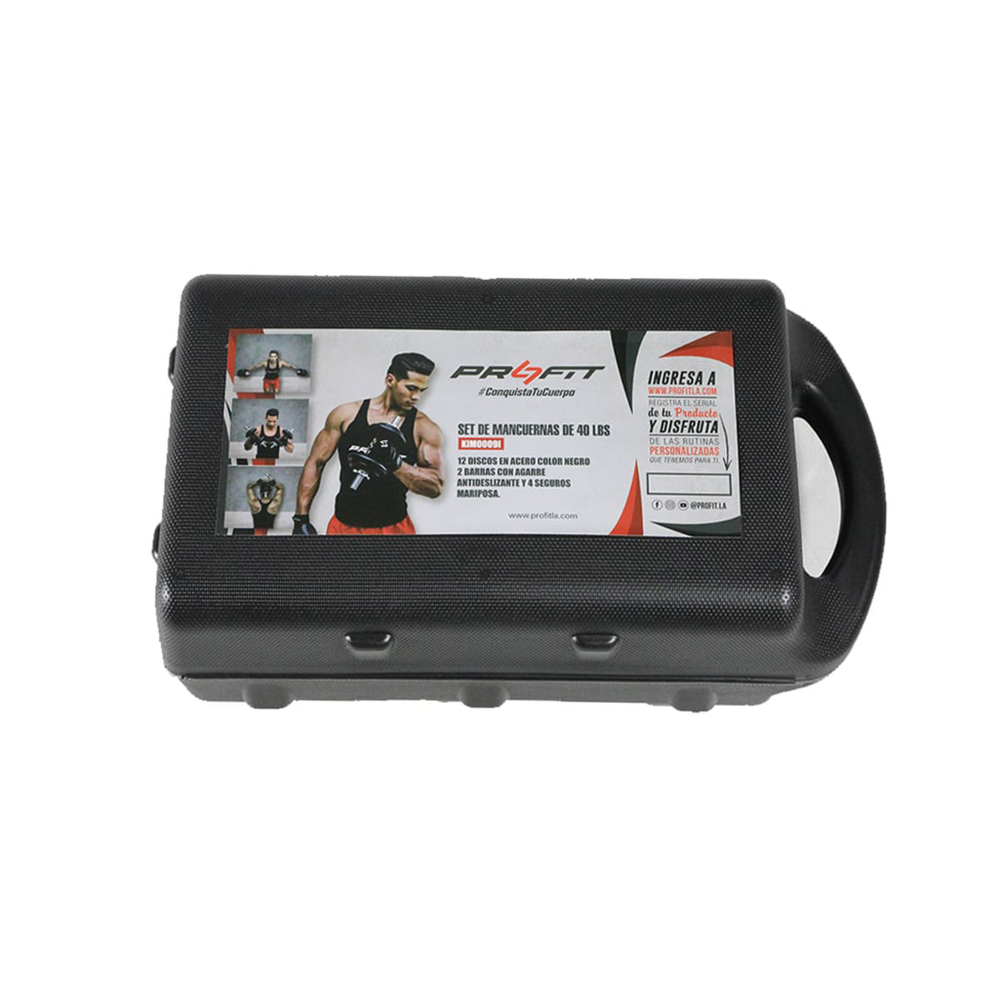 بروفيت طقم شنطة أوزان دمبل 20 كجم - أسود