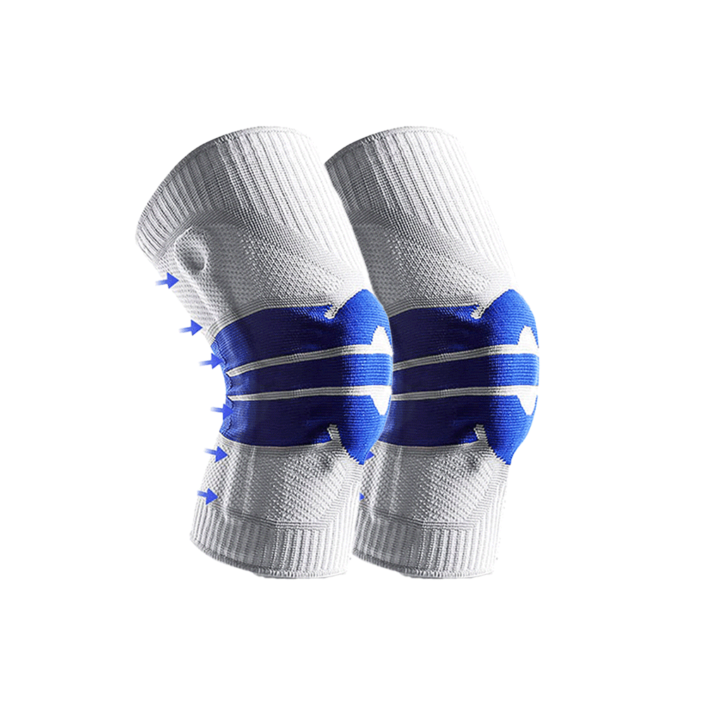 سونكس ماك زوج دعامات ركبة رياضية مع امتصاص الصدمات من السيليكون - أزرق