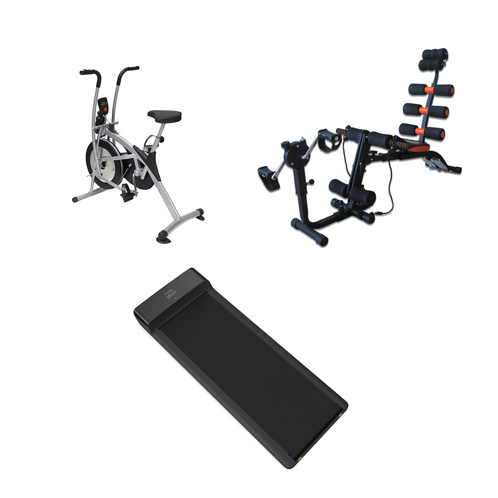 باكج الرشاقة المتكامل جهاز سير كينج سميث A1 برو + مقعد تمارين آب فتنس 6 في 1 + دراجة التمارين الهوائية