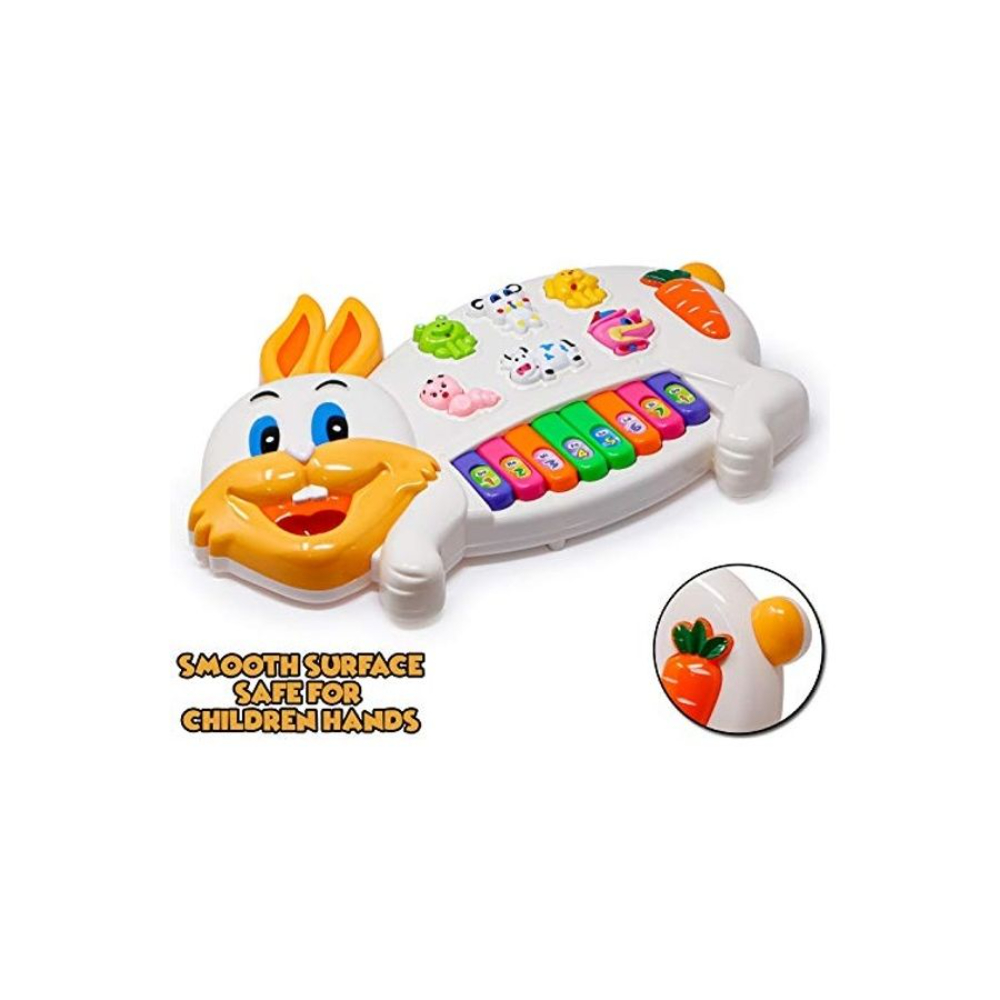 زيست فور تويز لعبة بيانو موسيقية على شكل أرنب مزودة بإضاءة وامضة وصوت 