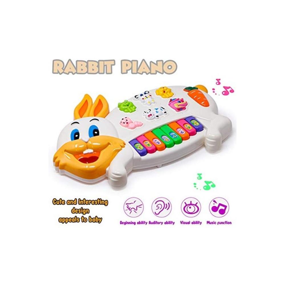 زيست فور تويز لعبة بيانو موسيقية على شكل أرنب مزودة بإضاءة وامضة وصوت 